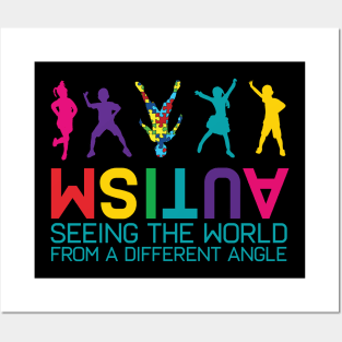 Funny Autism Awareness Seeing The World From Different Angles Posters and Art